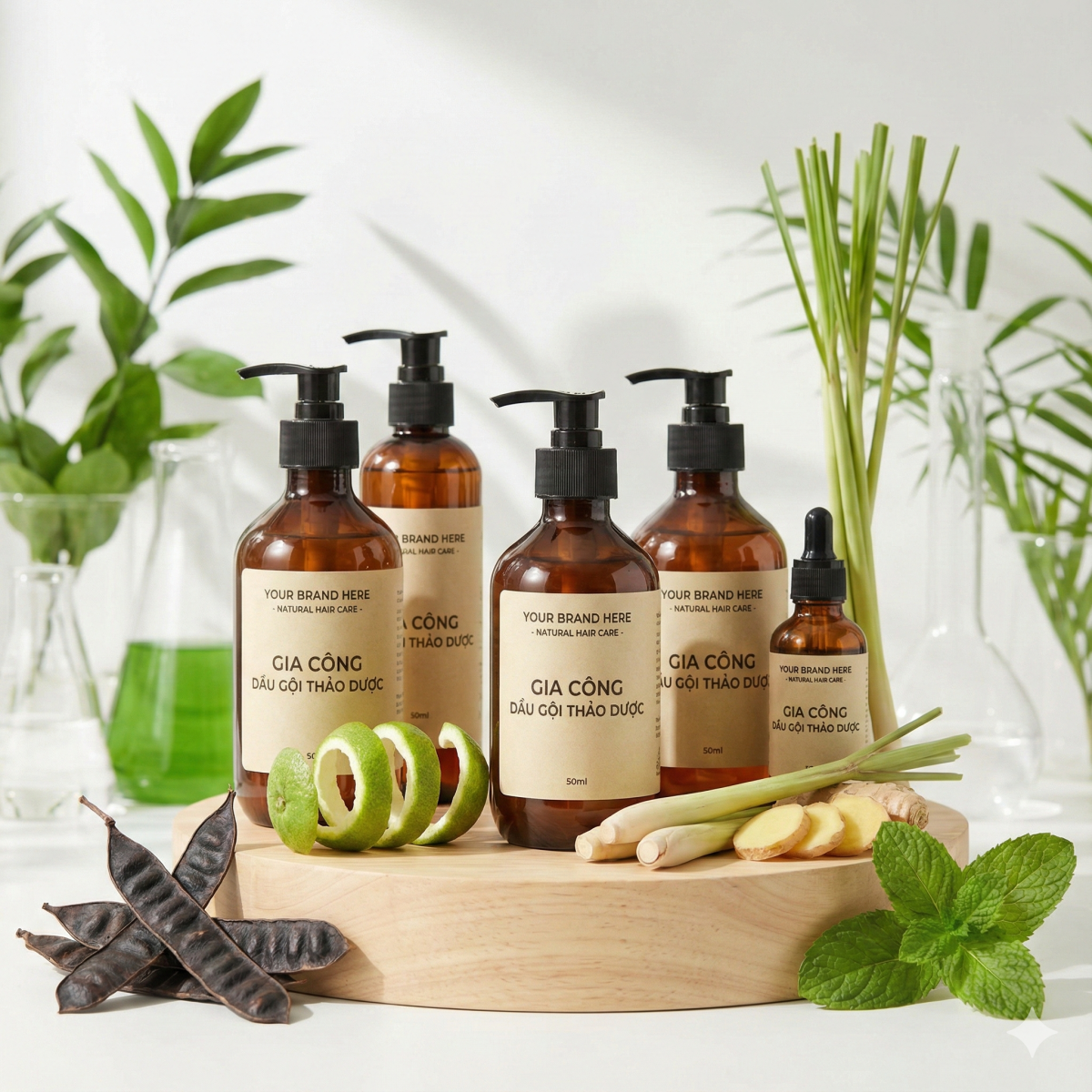 gia công dầu gội thiên nhiên