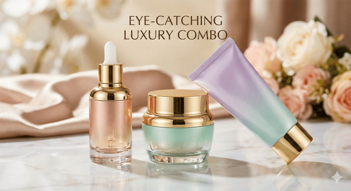 Bộ nhận diện bao bì đồng bộ giúp nâng tầm giá trị thương hiệu mỹ phẩm.